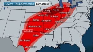 Severe Storms Target Texas to Illinois Monday, Then Intensify Tuesday as Chicago, Peoria and Indianapolis Face Elevated Tornado Risk