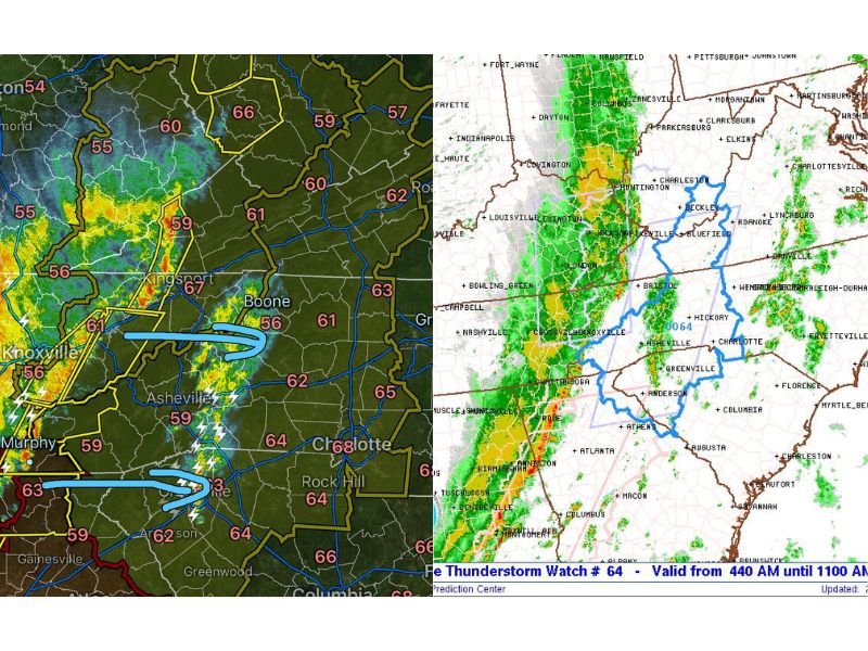 Severe Thunderstorm Watch Issued for Cabarrus and Charlotte Region as Storms With 70 MPH Winds Move Into North Carolina