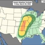 Significant Severe Weather Outbreak Possible Friday From Texas and Oklahoma Through Arkansas, Missouri, Illinois and Into the Midwest With Tornado, Large Hail and Damaging Wind Threat