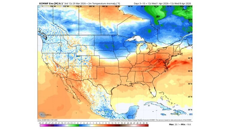 Southern States Warm Up While Northern Plains Stay Cool as Early April Temperature Pattern Splits United States