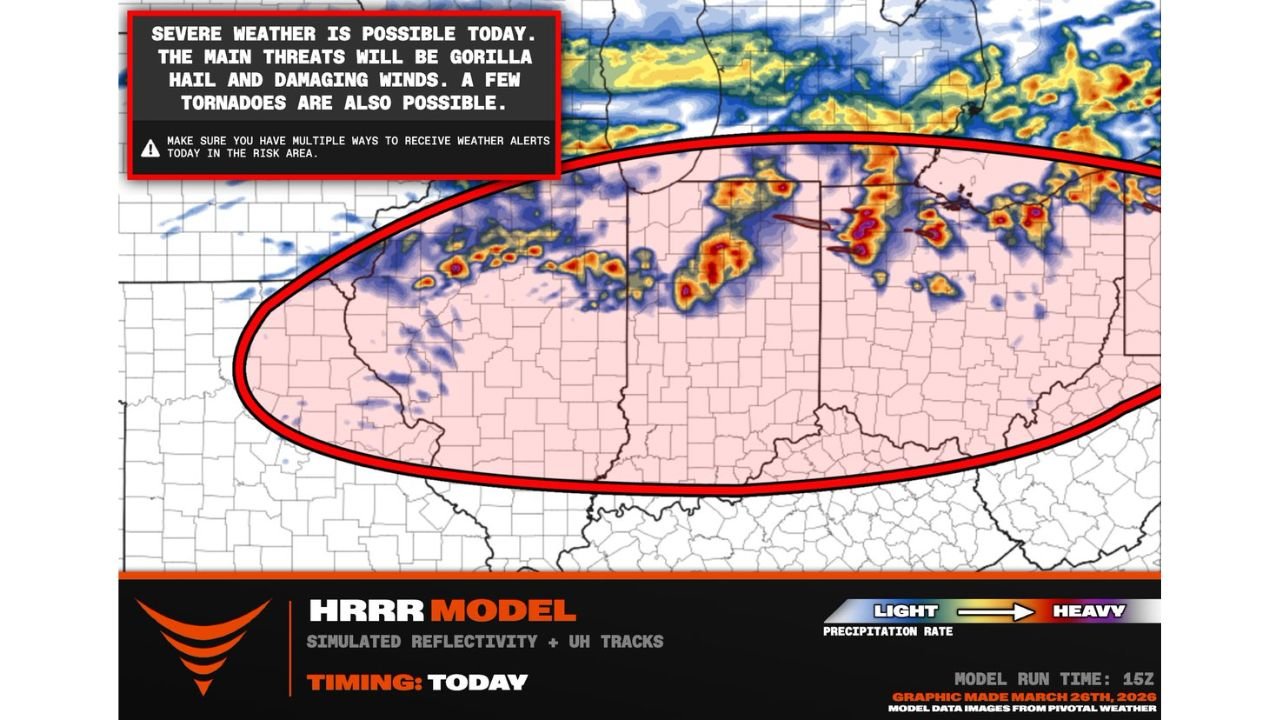 St. Louis to Erie Corridor Braces for Destructive Gorilla Hail and Tornado Threat as Intense Supercells Erupt Today