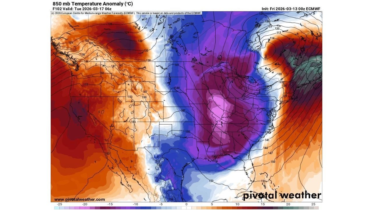 Texas, Louisiana, Mississippi, Alabama and Georgia to Feel Arctic Blast as Temperatures Crash 30–40 Degrees Across Central and Eastern U.S.