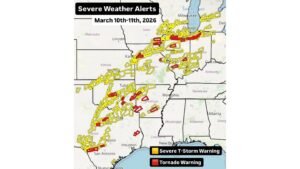 Texas, Oklahoma, Arkansas, Missouri, Illinois, Indiana and Michigan Slammed by 356 Severe Weather Alerts as Expansive Tornado Outbreak Marches East