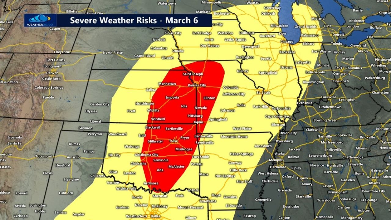 Tornado Risk Near Kansas City Friday as Severe Storm Ingredients Align Across Missouri, Kansas and Oklahoma