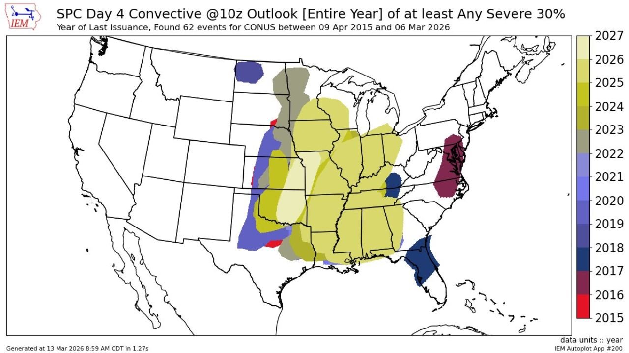 Virginia, Maryland and North Carolina Under Historic Day 4 30% Severe Risk — First Time Since 2016 for the Mid-Atlantic