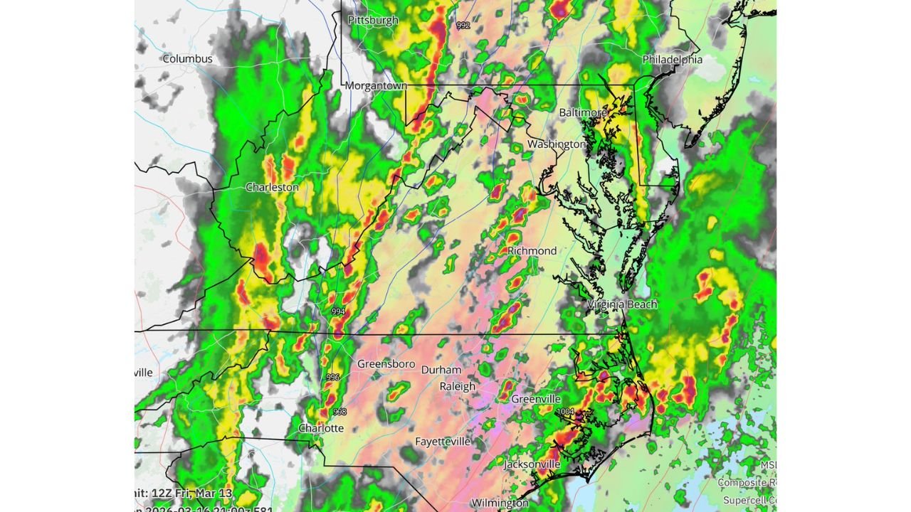 Virginia, North Carolina and Maryland Could Face Regional Tornado Episode Monday, March 16 — Setup Drawing Comparisons to February 2016