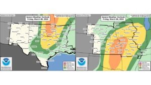 Widespread Severe Weather Threat Friday From Texas Through Oklahoma, Kansas and Missouri With Risk of EF2+ Tornadoes, 74+ MPH Winds and 2-Inch Hail