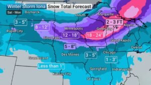Wisconsin and Michigan Face 2–3 Feet of Snow as Winter Storm Iona Targets Green Bay, Marquette, Alpena and Surrounding Upper Midwest Cities