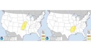 15 Percent Severe Storm Probability Covers Plains and Mid-South Thursday and Friday With All Hazards on the Table