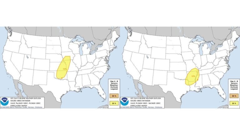 15 Percent Severe Storm Probability Covers Plains and Mid-South Thursday and Friday With All Hazards on the Table