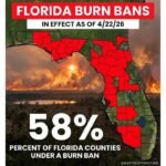 58 Percent of Florida Counties Under Burn Ban as 39 of 67 Counties Face Critical Wildfire Danger as of April 22
