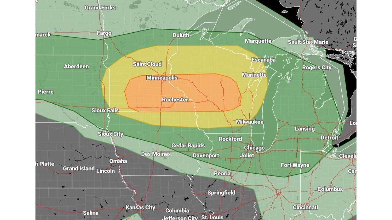 A Dangerous Severe Weather Setup Is Locked In Across the Midwest Today: Big-Time Hailstorms, Damaging Winds, and Strong Tornadoes Threaten Minneapolis, Rochester, Milwaukee, and Surrounding Areas Between 3 and 10 PM