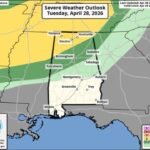 Alabama Faces Active and Complex Week With Storms Monday Night, Severe Risk Tuesday and 2 to 4 Inches of Rain Through Sunday May 3