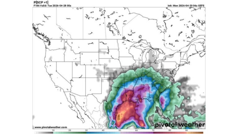 Another Dangerous Severe Weather Sequence Targets the Southern US April 25 to 28 With Supercell Potential Surging
