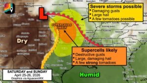 Classic Great Plains Outbreak With Baseball Sized Hail EF2 Tornadoes and 70 MPH Winds Targets Kansas Oklahoma and North Texas Saturday and Sunday
