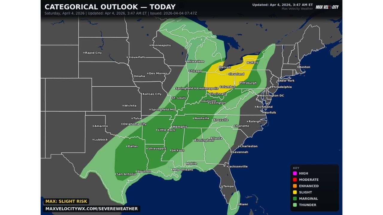 Damaging Winds Take Lead BUT Tornado Risk Still Lingers Across Illinois, Indiana, Ohio and Kentucky in Today’s Midwest Storm Setup