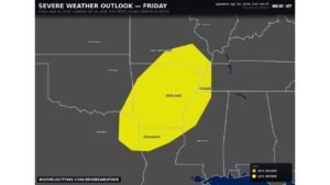 Damaging Winds and Tornadoes to Blast the Lower Mississippi Valley Friday as 4-Day Severe Stretch Runs Through Saturday