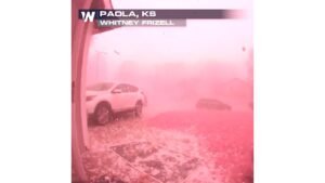 Doorbell Camera Turns Bright Pink as Severe Storms Slam Paola Kansas Wednesday in a Eerie and Viral Moment From the Outbreak