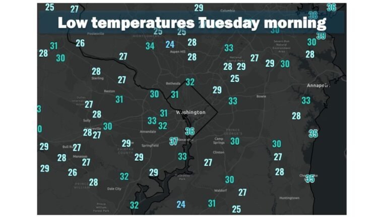 Dulles Airport Shatters 1983 Record Low as DC Region Plunges to 25 Degrees Tuesday Morning Damaging Early Spring Crops