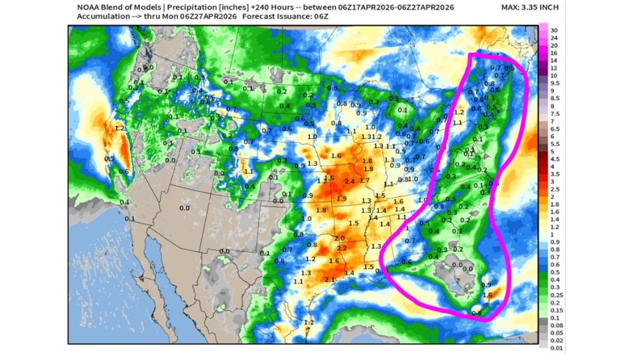 Eastern United States Drought Persists Through Late April With No Major Rain Relief Expected