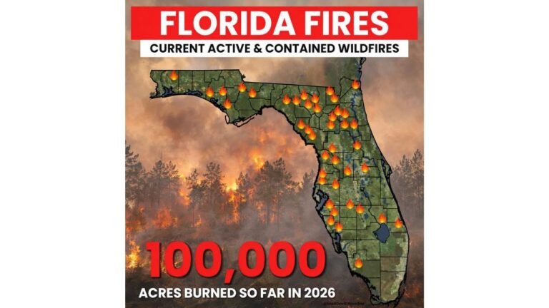 Florida Is on Fire and Getting Worse: 100,000 Acres Burned, 1,600 Wildfires in Just 100 Days — 80 Percent of the State Locked in Extreme Drought With 1 to 2 Months Still to Go Before Rainy Season Arrives