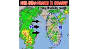 Florida Storm Pattern Builds With Gulf Moisture Surge Bringing Heavy Rain and Thunderstorms Through Tuesday