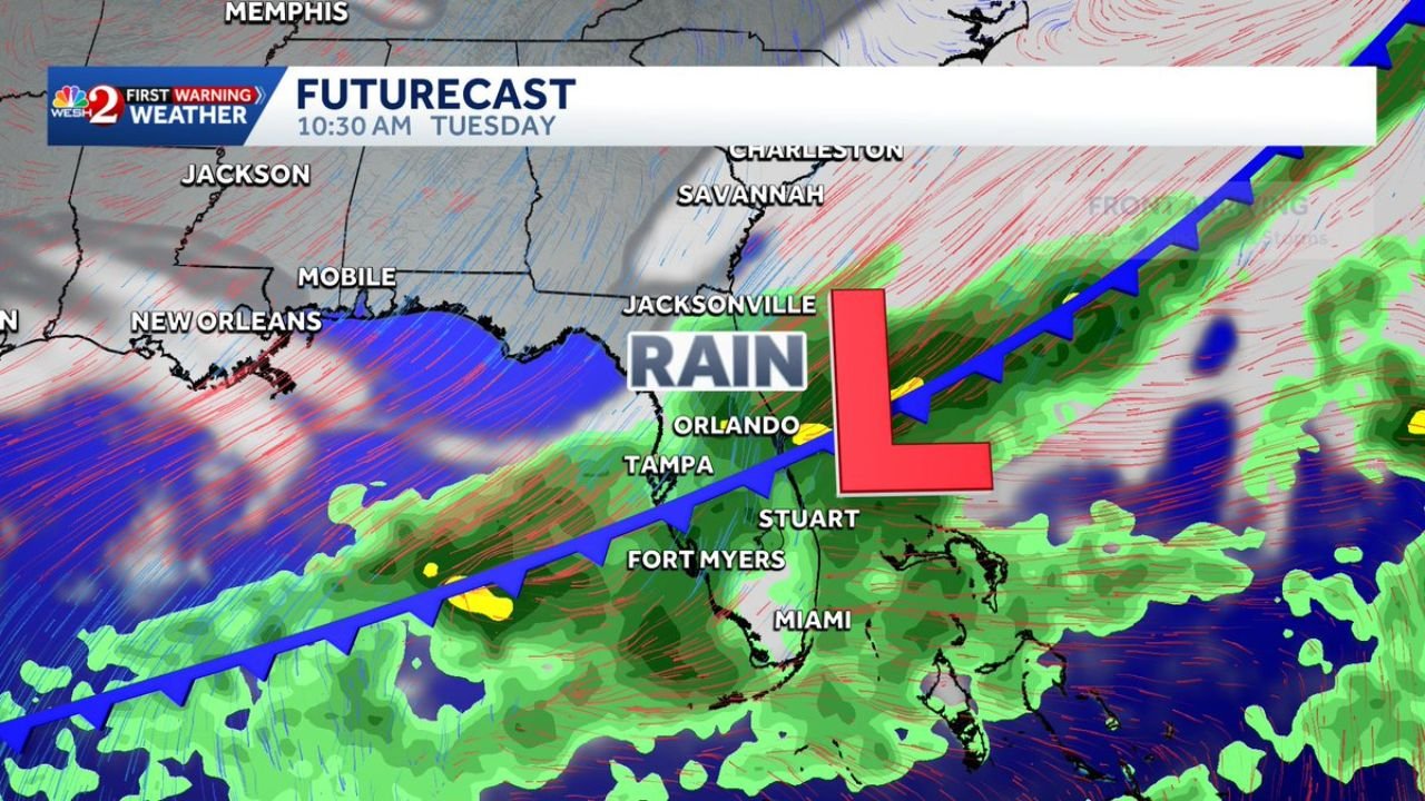 Florida Timeline Next Week: Slow-Moving Storm System Sets Up Multi-Day Rain Event With Cooler Temperatures and Drought Relief