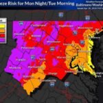 Freeze Warning Grips the Washington DC and Baltimore Region Tonight With Lows Crashing to 27 Degrees by Tuesday Morning