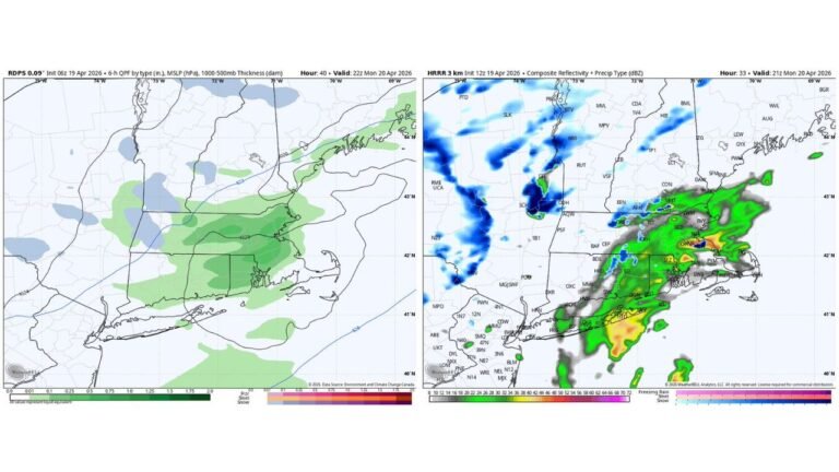 Heavy Rain Sleet and Snow to Slam the Boston Marathon Course Monday Between 1 PM and 7 PM