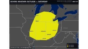 Illinois, Indiana, Michigan and Ohio Face Saturday Severe Weather Risk as Storm Threat Shifts Toward Great Lakes Cities