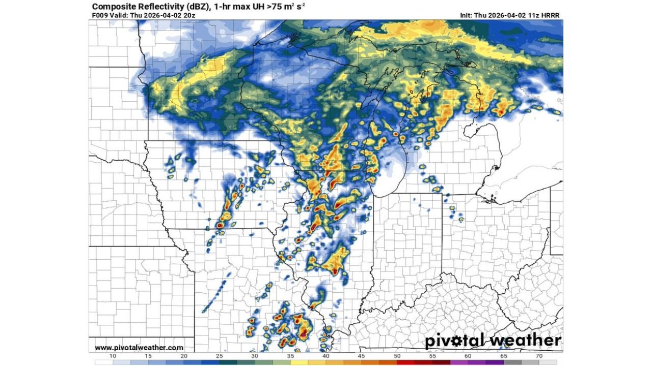 Illinois, Iowa and Indiana Face Dual-Round Severe Storm Setup With Afternoon Tornado Risk and Evening Damaging Wind Line