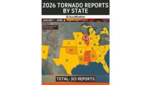 Illinois Leads 2026 Tornado Reports by a Wide Margin as Mississippi and Louisiana Follow in Active Early Season Pattern