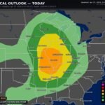 Illinois, Missouri, Arkansas and Indiana Face Severe Weather Outbreak Today With Several Strong Tornadoes, Very Large Hail and Damaging Winds Likely