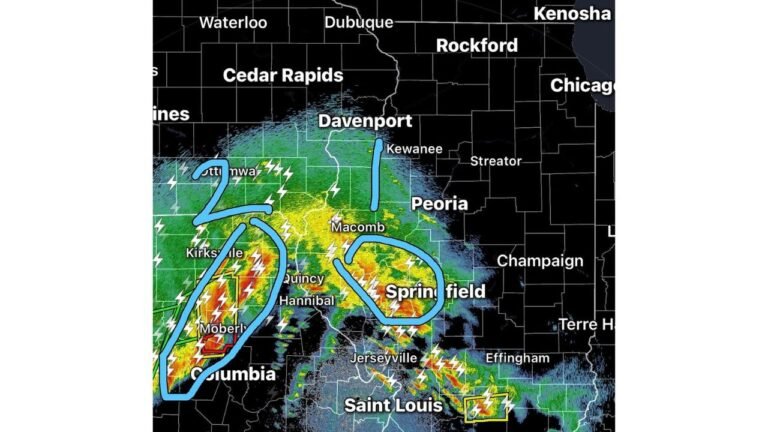 Illinois and Missouri Face Three Rounds of Storms Monday April 27 With Damaging Wind Threat and Discrete Supercells Possible