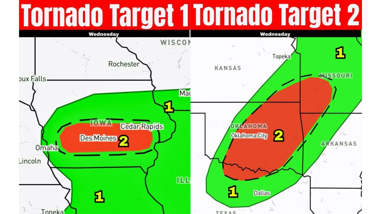 Iowa, Missouri and Oklahoma Face Dual Tornado Targets Today as Supercells Threaten Large Hail, Damaging Winds and Possible Tornadoes