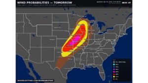 Kansas City Faces 60 to 85 MPH Damaging Winds Friday as a Very Significant Wind Threat Targets the Plains and Midwest With Tornadoes and Large Hail Also Possible