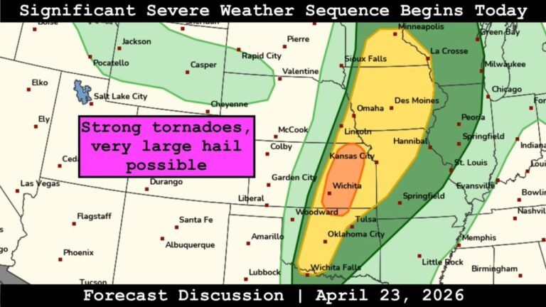 Kansas and Oklahoma Face Significant Severe Weather Threat With Strong Tornadoes and Very Large Hail Possible Today