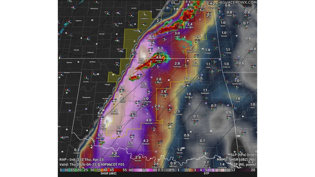 Kansas and Oklahoma Under Active Tornado and Very Large Hail Threat as Dangerous Storms Continue Thursday Evening