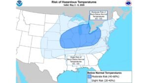 Kentucky Derby Weekend Turns Frigid as 40-Degree Morning Lows Reach Georgia and NOAA Flags Illinois, Indiana and Ohio for Hazardous Cold May 2 Through 8