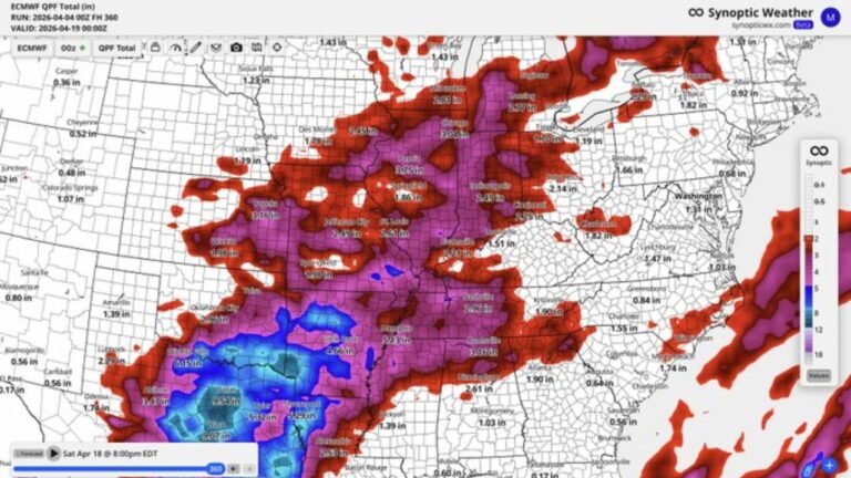 Late Next Week Into Mid April Window Shows Expanding Heavy Rain Zone from Texas to Midwest as Warmer Pattern Builds Nationwide