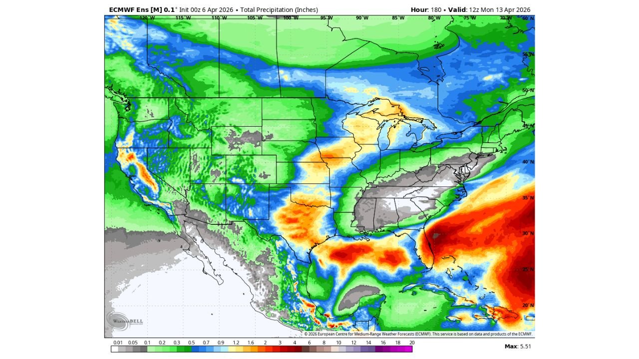 Maryland, Virginia, North Carolina and Pennsylvania Enter Drier Stretch After Active March as Rain Shifts South Toward Texas and Gulf Coast