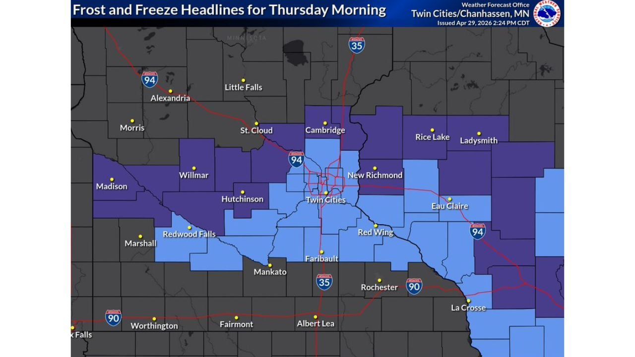 Minnesota and Wisconsin Face Morning Frost and Freeze Risk Thursday Through the Weekend With Lows Dropping Into the 20s and 30s