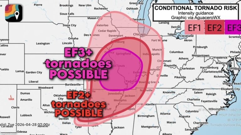 Missouri, Illinois, Kentucky and Indiana Upgraded to Level 4 Moderate Risk as EF3 Tornadoes and Regional Outbreak Loom This Afternoon