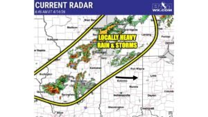 Morning Storms Already Building Across Northern Illinois and Northern Indiana — Locally Heavy Rain, Large Hail Risk, and Lightning Pushing Eastward Toward Chicago, Gary, Fort Wayne, and Beyond