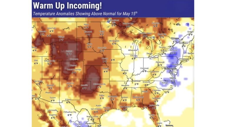 Much of the US Gets a Brief Warm Up May 13 to 15 Before Below Normal Temperatures Return Across the Country
