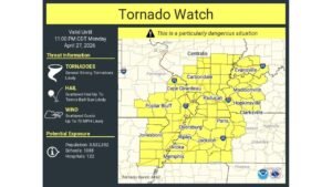 PDS Tornado Watch Issued for Missouri, Illinois, Kentucky, Indiana and Tennessee Until 11 PM With EF3 Tornadoes and Tennis Ball Hail Likely