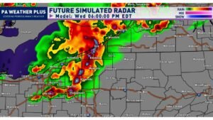 Pennsylvania and Ohio Brace for Intense Evening Storm Line Bringing 60+ MPH Winds From Cleveland to Erie Between 5 PM and 8 PM