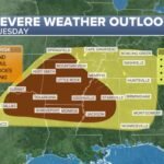 Severe Storms Slam Arkansas and the Deep South Tuesday as Enhanced Tornado and Hail Threat Expands From Texas to Mississippi