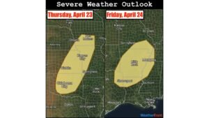 Severe Weather Threat Targets Oklahoma to Iowa Thursday and Shifts to Arkansas and Memphis Friday