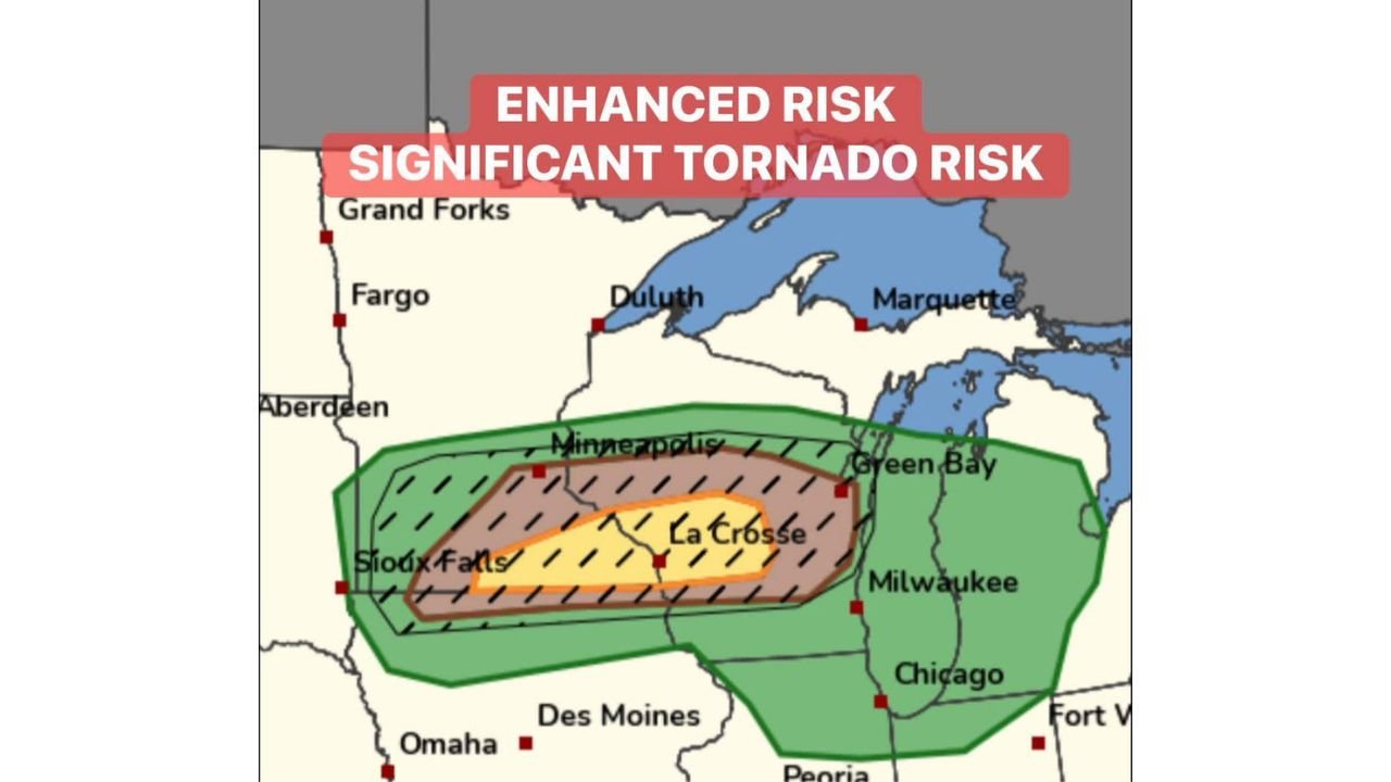 Significant Tornado Emergency Unfolding: Supercells Fire Near Albert Lea by 4 PM and Race Toward La Crosse Along a Volatile Warm Front as Southern Minnesota and Wisconsin Face an Enhanced Risk for Strong Tornadoes This Afternoon and Evening